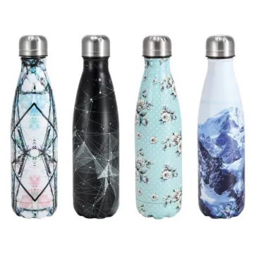 Θερμός - μπουκάλι Printed με διπλά τοιχώματα 500ml σε 4 σχέδια