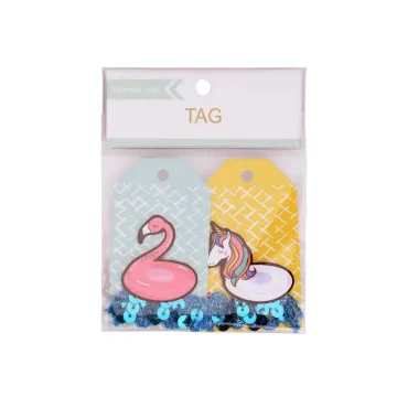 Ετικέτες δώρου unicorn-flamingo 7,4x4,5x0,1εκ.
