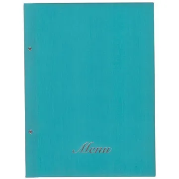 Next μενού εστιατορίου fabric γαλάζιο 24x32εκ. με 10 ζελατίνες και βίδες. Δυνατότητα εκτύπωσης
