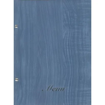 Next μενού εστιατορίου wood γαλάζιο με 10 ζελατίνες και βίδες 24x32εκ. Δυνατότητα εκτύπωσης