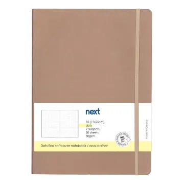 Next Premium μπεζ τετράδιο Dots flexi λάστιχο 2 θέματα 80 φύλλα 17x25εκ. Δυνατότητα εκτύπωσης