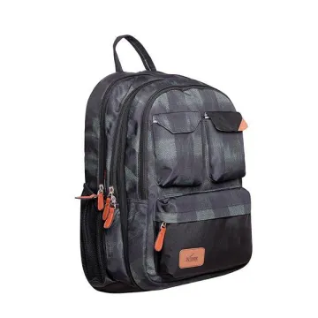 KALGAV τσάντα πλάτης black squares με θήκη laptop - tablet Υ47x14x33εκ.