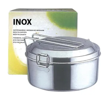 Φαγητοδοχείο inox-2 θέσεις - διάμετρο 12εκ.