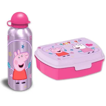 Σετ φαγητοδοχείο - παγούρι Peppa 17,5x12,5xY6εκ.500ml