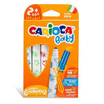 Carioca μαρκαδόροι Baby 6 χρώματα για παιδιά 2+ (ΤΕΜ12)