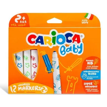 Carioca μαρκαδόροι Baby 12 χρώματα για παιδιά 2+ (ΤΕΜ12)