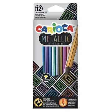 Carioca ξυλομπογιές με 12 μεταλλικά χρώματα (ΤΕΜ12)
