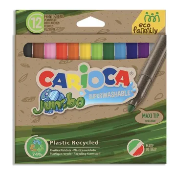 Carioca EcoFamily Jumbo μαρκαδόροι 12 χρωμάτων (ΤΕΜ6)