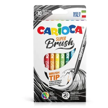 Carioca Super-Brush μαρκαδόροι 10 χρωμάτων (ΤΕΜ6)