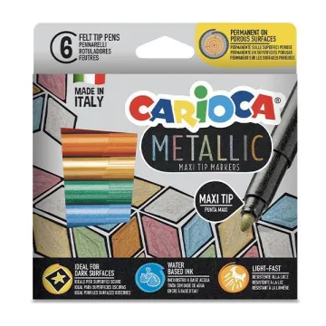 Carioca Metallic Maximarkers μαρκαδόροι 6 χρωμάτων maxi tip (ΤΕΜ6)