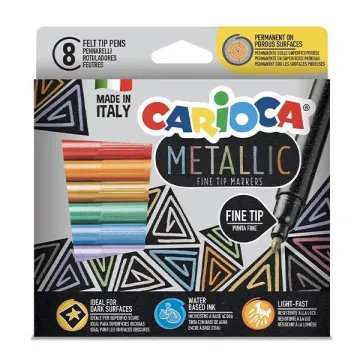 Carioca Metallic Maximarkers μαρκαδόροι 8 χρωμάτων fine tip (ΤΕΜ6)