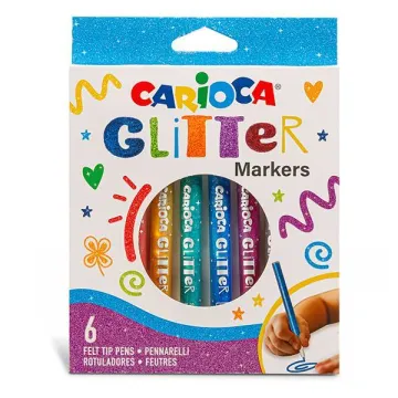 Carioca glitter markers 6 χρωμάτων (ΤΕΜ3)
