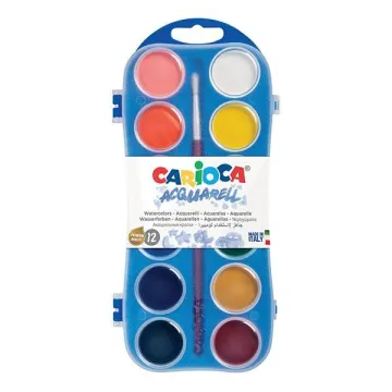 Carioca νερομπογιές 12χρωμάτων των 12ml με πινέλο (ΤΕΜ12)