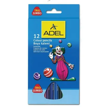 Adel ξυλομπογιές Jumbo τρίγωνες 12 χρώματα (ΠΑΚ6)