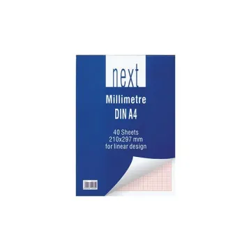 Next μπλοκ μιλιμετρέ DIN Α4 21x29,7εκ. (ΠΑΚ10)