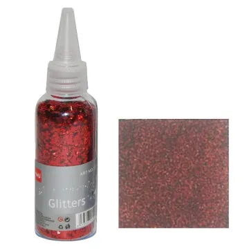 Glitter σκόνη 1/64'' σε μπουκάλι κόκκινο 40γρ.