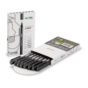 Carioca Plus Pigment Liner σετ μαύροι μαρκαδόρων σχεδίου 8 τεμ.