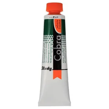 Talens Cobra Study water mixable oil 619 permanent green deep 40ml. (ΤΕΜ3)