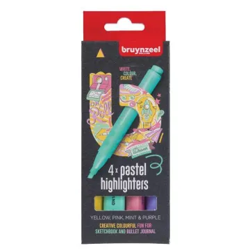 Μαρκαδόροι φωσφορούχοι Bruynzeel College pastel σετ 4τμχ.