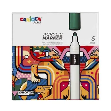 Carioca plus ακρυλικοί μαρκαδόροι 8 χρωμάτων