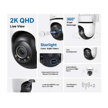 Tp-Link Outdoor Pan/Tilt Security Wi-F- Camera (Tapo C520WS)