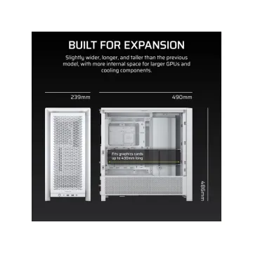 CORSAIR Case 4000D FRAME (Mid-Tower, WH