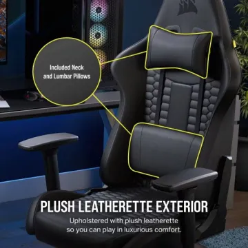CORSAIR Gaming Chair TC100 RELAXED (Leatherette, Black)