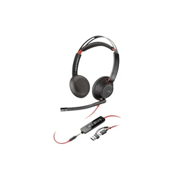 Poly Blackwire 5220 Stereo USB-C Headset +3.5mm Plug +USB-C/A Adapter - 93S88AA