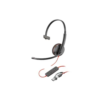 Poly Blackwire 3220 Stereo USB-C Headset +USB-C/A Adapter - 8X214AA