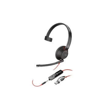 Poly Blackwire 5210 Monaural USB-C Headset +3.5mm Plug +USB-C/A Adapter (8X230AA)