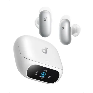 Anker Soundcore Wireless Earphones Liberty 5 Pro, Active Noise Cancellation,Touch Screen Case, White