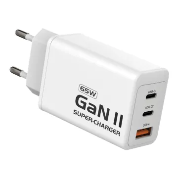 MAXBALL Charger T826 GaN II 3-Ports USB 65W White