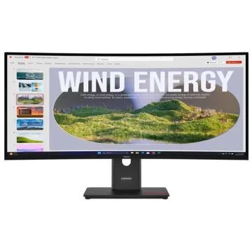 LENOVO Monitor ThinkVision T34WD-40 34'' WQHD VA, Curved, RJ45, HDMI, USB-C, Display Port, Height adjustable, 3YearsW