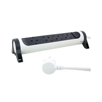 Legrand SurgeArrest 4 Outlets 1.5m Cable White/Grey Rotating