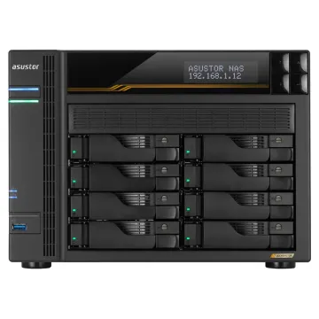 ASUSTOR NAS LOCKERSTOR 8 Gen3 AS6808T 8-BAY 3,5''/4x M.2 NVMe slots/AMD Ryzen Quad-Core/16GB DDR5/2x 10 GbE, 2x5GbE Port
