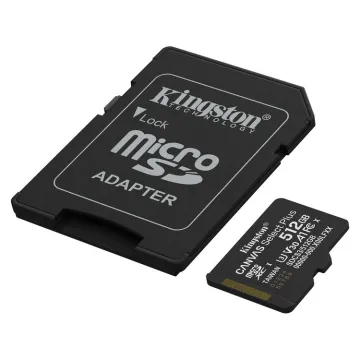 KINGSTON Memory Card MicroSD Canvas Select Plus SDCS3/512GB, Class 10, SD Adapter