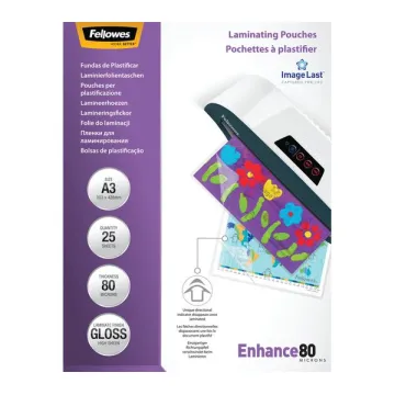 LAMINATORS FELLOWES POUCH 80MIC A3 25PK