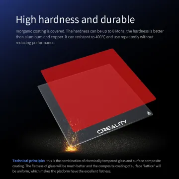 Creality Carborundum Glass Platform Kit 235Χ235Χ4 Ender-3 /3 V2/3 Pro/5/5S/5 Pro/3 KR/CR20/CP-01 - 