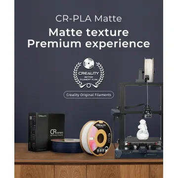 CREALITY CR-PLA Matte Gypsum White, 3D Printer Filament 1 kg Spool,1.75mm (3301010296) - 