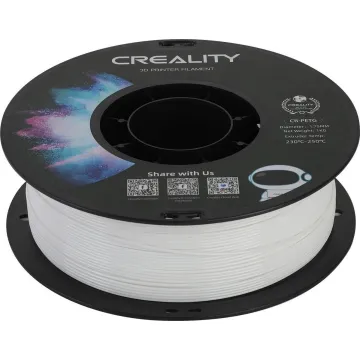 Creality CR-PETG White 3D Printer Filament, Hard Glossy, Tensile Str. 49MPA, 1 kg Spool1.75 - 