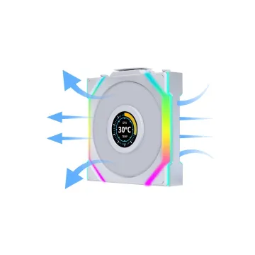 Lian Li UNIFAN SL Wireless LCD 120 -3PCS Reverse White (Triple pack include Controller) - Case Fan - 