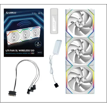 Lian Li UNIFAN SL Wireless 120 -3PCS White (Triple pack include Controller) - Case Fan - 