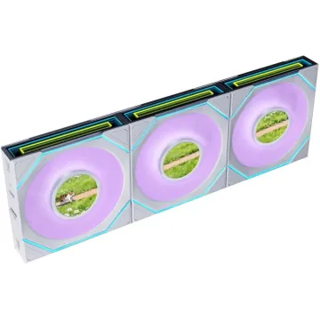 LIAN LI UNI FAN SL INF LCD FLEX Reverse - White - Wireless 120 3PCS WithOUT controller Case Fan