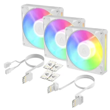 Arctic BioniX P12 A-RGB (White) Pack of 3 - 120mm Case Fan with A-RGB - Fluid Dynamic Bearing - PWM