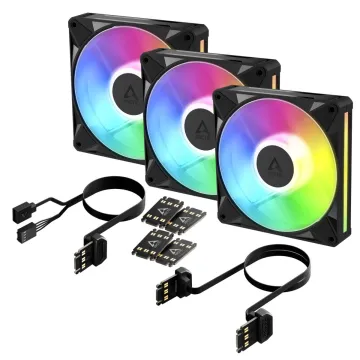 Arctic BioniX P12 A-RGB Pack of 3 - 120mm Case Fan with A-RGB - Fluid Dynamic Bearing - PWM