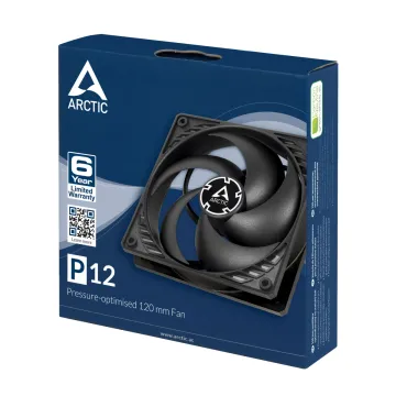 Arctic P12 (black/black) - Pressure-optimised 120 mm Fan - 