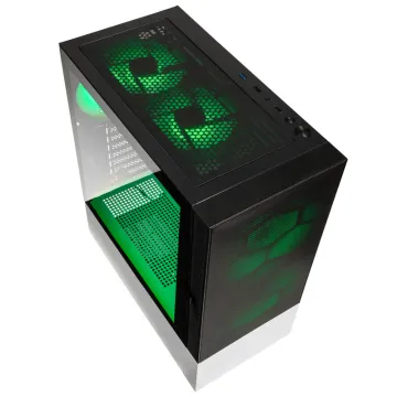 Kolink Observatory MX Mesh ARGB Midi Tower Case – Black/White (with 5 ARGB fans - 2x140mm & 3x120mm) - 