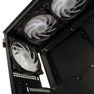 Kolink Observatory MX Mesh ARGB Midi Tower Case – Black/White (with 5 ARGB fans - 2x140mm & 3x120mm) - 