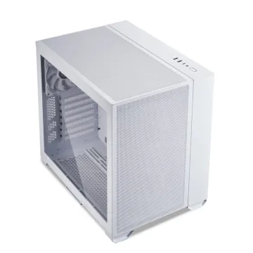 Lian Li O11 AIR MINI White PC Case ATX / M-ATX with 3 standard Fans (front 120mmx2, rear 120mmx1) Me - 