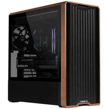 Lian Li LANCOOL 217 Black - Wood Accent - ATX PC Case (5 FANS) 2 x 170mm, 1 x 140mm & 2 x 120mm PWM - 